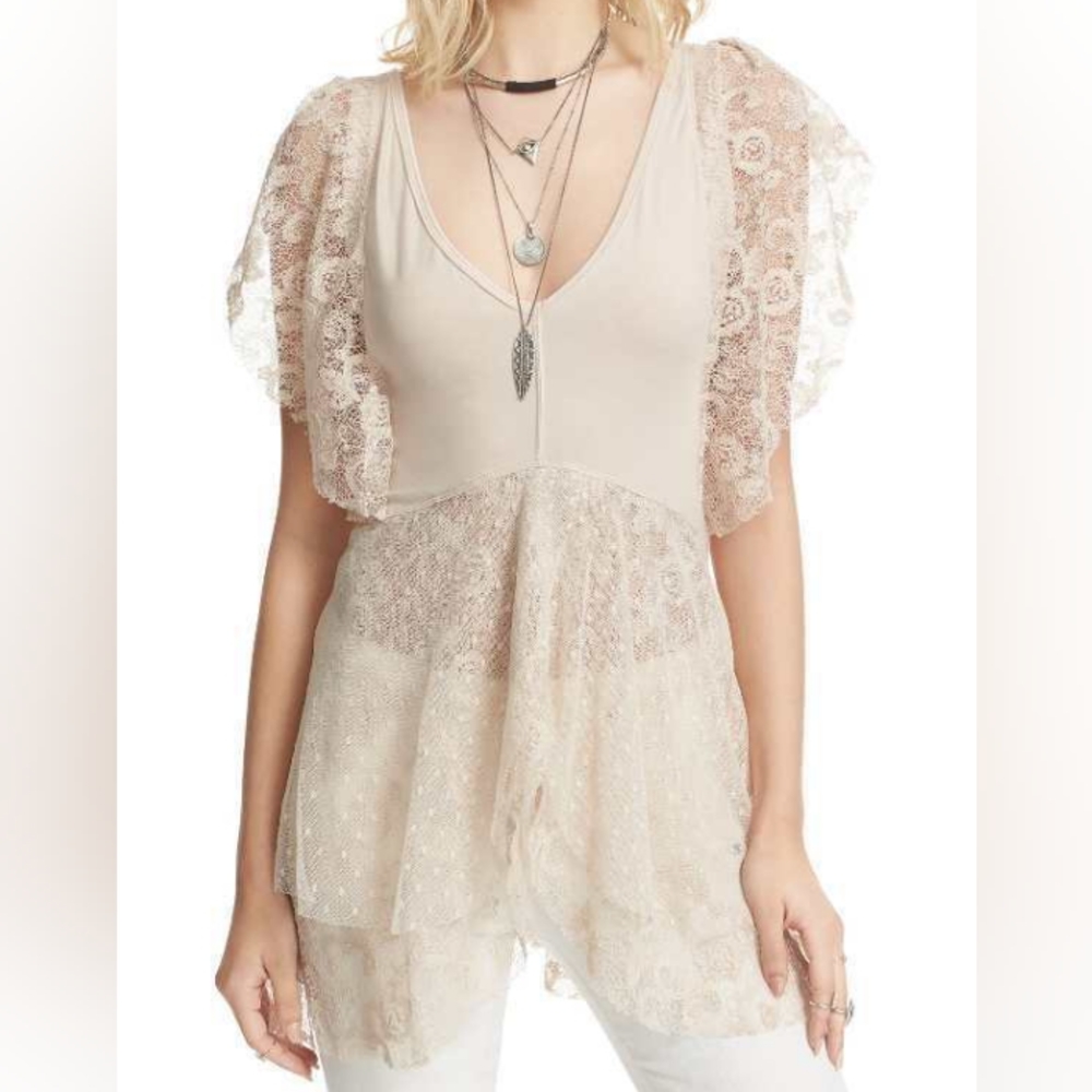 Free People Heatherton Lace Top | US S
